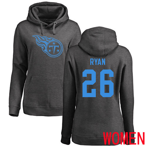 Tennessee Titans Ash Women Logan Ryan One Color NFL Football #26 Pullover Hoodie Sweatshirts->women nfl jersey->Women Jersey